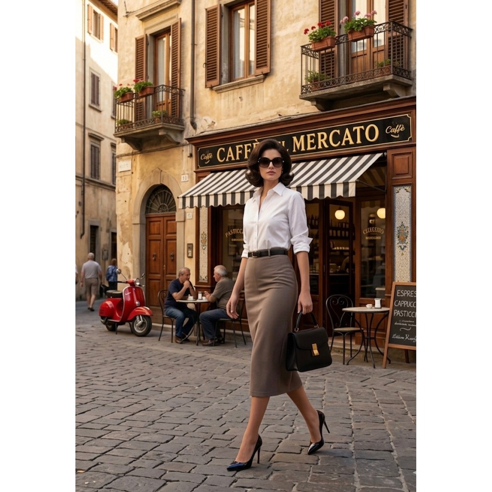 NWT Truth Mushroom Brown Modal Blend Midi Pencil Skirt XS